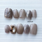 ［152］再販3＊くすみbrown×pinkのニュアンスネイル