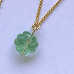 🍀四つ葉のクローバー🍀フローライト のネックレス（ゴールドメッキ）