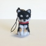 再販☆羊毛フェルト ストラップ 黒柴