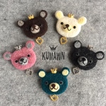 平たぁ〜い「kumawn / クマウン」ブローチ・5カラー展開・可愛い クマ