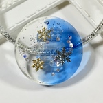 Blue White  雪の結晶ヘアゴム  レジン