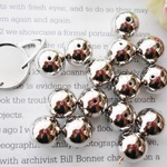 ●CCBビーズ 丸玉 大　14mm【18個】シルバー　キラキラ銀色　樹脂