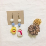雪だるまとミトン手袋のピアス❁❀✿✾