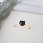天然石 ブラックオニキス 6mm 華奢リング