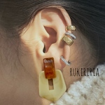 RUKIRIRIA #383 大人気 べっこう×ベージュピアス  大ぶりピアス 大ぶりイヤリング 