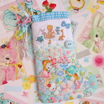 hana*ハンドメイド☆ヘキサゴンパッチのクリスマスブーツ☆ベビーアニマル×ハロベビブルー