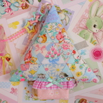 hana*ハンドメイド☆三角パッチのツリーオーナメント☆ハロベビブルー