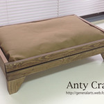 ペット用木製ベッド（クッション付） 犬のベッド 猫のベッド 幅62cm 完成品