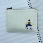 ドラム(ドラムセット)｢楽器びと｣刺繍ポーチ