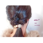 【大人のヘアゴム】アンティーク（ｺﾞｰﾙﾄﾞﾊﾟｰﾙ）