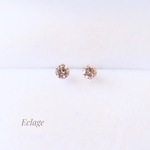 〈10K〉天然ブラウンダイヤモンドのスタッドピアス