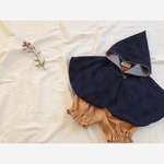 とんがり帽子のベビーポンチョ　　ネイビー