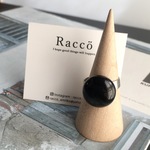 onyx stainless ring 天然石 オニキス16mmリング サイズフリー
