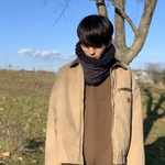 メンズ    アラン模様×ボリュームシープボア　ネックウォーマー
