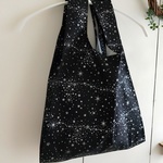 【選べるレジ袋型バッグ】星空　ブラック×シルバー