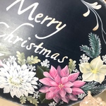 bo様オーダー、キラキラポインセチアのクリスマスプレート