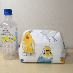 大きな　いろいろインコちゃん　ワイヤーポーチ
