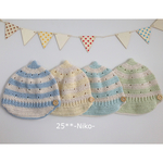 〖夏SALE〗オーガニックコットン＊ボーダーつば付きとんがり帽子*border-B