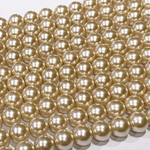 ガラスパールビーズ シャンパンゴールド 10mm 約42個【B053】