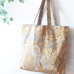 おおきめトート　オリエンタル柄　ブラウン系