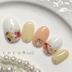 ♡アリッサムの押し花ネイル♡くすみイエロー
