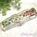＊押し花印鑑ケース＊可愛い小花たち かすみ草pastel