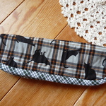 ＜SALE＞おばあちゃん・ペンケース・小（グリーンチェック・黒猫）