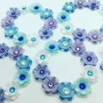 お花シール❁︎スワロフスキー❁︎50枚❁︎blue×purple