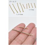 送料無料20個 メタルパーツコネクターNO.1 スティックパーツ 1.2×35mm【20ヶ】ゴールド M1026
