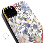 【iPhone16/16pro/15/14/14pro/13/13pro/13mini/12/12mini/11~】レザーケースカバー（花柄×ブラック）ヴィンテージフラワー　アイフォンケース 耐衝撃