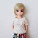 リカちゃん 服  ♡アウターにひびきにくいニット♡white♡