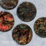 (( 4pcs )) 27mm マーブル ラウンド アクリルチャーム ブラウン系〔CH-120BR〕