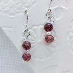 5mm ストロベリークォーツシスト ピアス