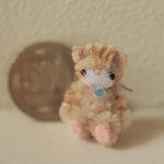 ミニミニテディキャット　ベージュ白猫