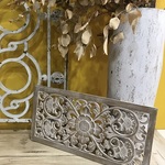 new!!　MDF　壁飾り　 木彫り　ウォールデコレーション　アンティーク調　カフェ雑貨　フレンチ　ウッド 長方形 M