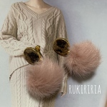 RUKIRIRIA #385 レオパード×ピンクファーピアス  大ぶりピアス 大ぶりイヤリング 