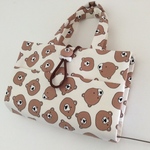 レビューブックカバー「ブラウンベア柄・サイドポケット」89