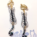 再販×15シマ猫☆クリア イヤリングver