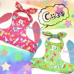 kotakku様★この柄でハーネスリードセット2つ★レトロうさぎさん＆ゾウさんレッド赤フレブル服パグ服中型犬小型犬フレンチブルドッグパグ
