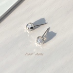 アクアクォーツ ダイヤカット 天然石一粒ピアス/サージカルステンレス