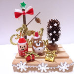 どんぐりくまさんとサンタさん☆小さな置き物☆クリスマス