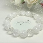 水晶たっぷり・薔薇彫り水晶・クラック水晶ブレスレット