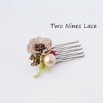 【Order production】Anemone hair comb W2H3.5〈Two Nines Lace〉