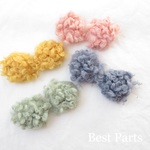 8pcs プードルファーカボション 4色セット
