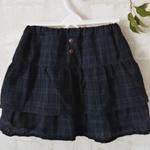 二段フリルのスカートsize120(ブラックウォッチ)