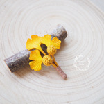 [sold out] イチョウのブローチ(本革) ❁黄葉と銀杏