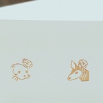 消しゴムはんこ オカピ　カワウソ