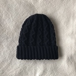 コットンのニット帽 ブラッククランク