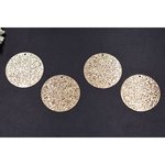 送料無料 20個 メタルパーツ プレート 模様入りラウンド 1穴 32mm ゴールド【20ヶ】 M1431