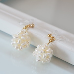 樹脂ノンホールピアス／ピアス　淡水パールボール